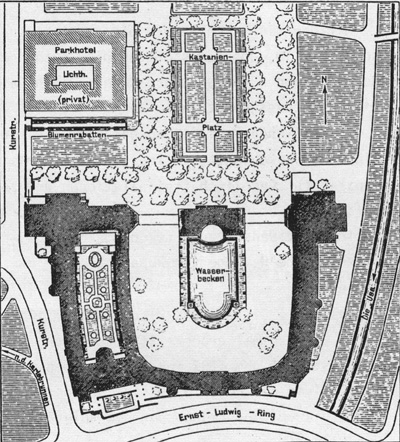 Die Trinkkuranlage, Inventarzeichung 1911, Spranger, Diss. 1982, Abb. 130