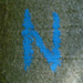 Wegemarkierung, blauer Nordic Walking Weg